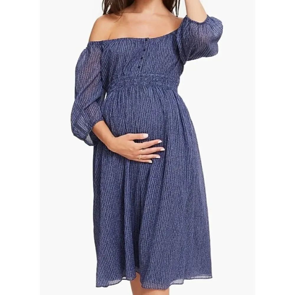 HATCH The Briar Dress in Indigo Dashdot NWT Sz. 2 (US 6-8)